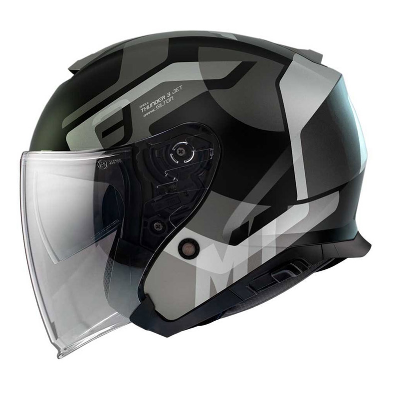 Otvorená prilba na motocykel MT Thunder 3 SV Jet Silton čierno-sivá výpredaj