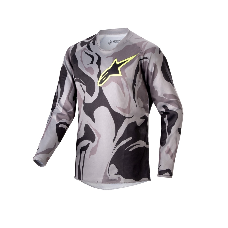 Detský motokrosový dres Alpinestars Racer Tactical 2024 black camo-fluo yellow-black