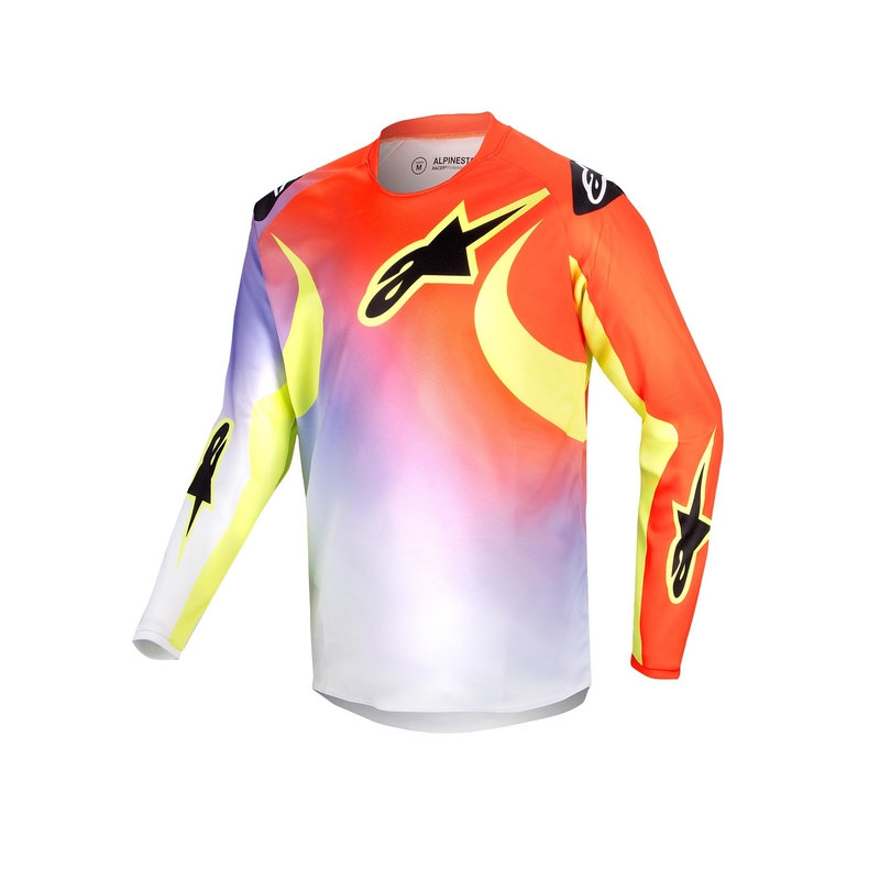 Detský motokrosový dres Alpinestars Racer Lucent 2024 bielo-čierno-fluo žltý
