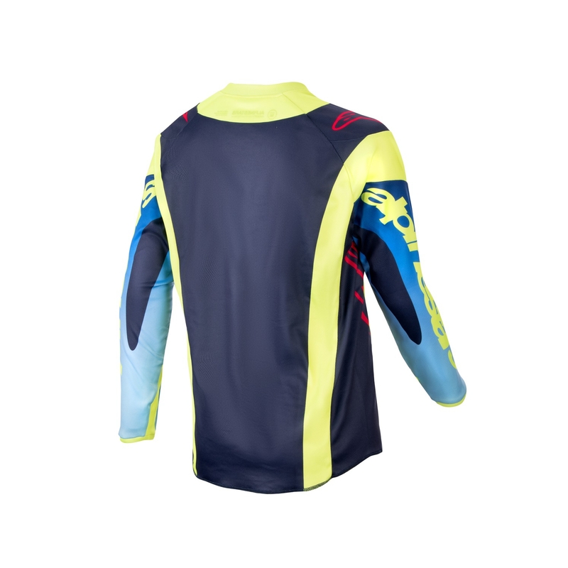 Detský motokrosový dres Alpinestars Racer Hoen 2024 fluo žlto-modro-červený