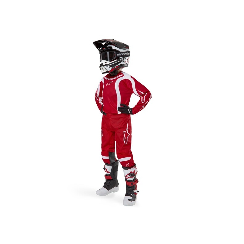 Detské motokrosové nohavice Alpinestars Racer Lurv 2024 červeno-biele