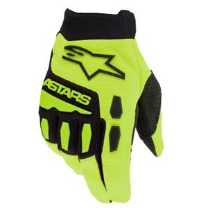 Detské motokrosové rukavice Alpinestars Full Bore fluo žlto-čierne