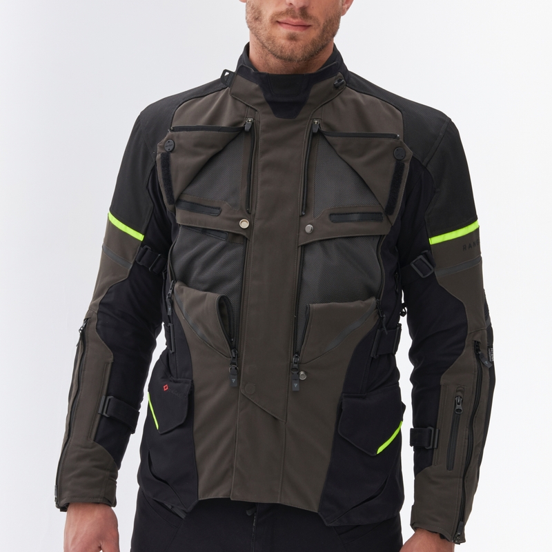 Motocyklová bunda Rebelhorn Range antracitovo-čierno-fluo žltá