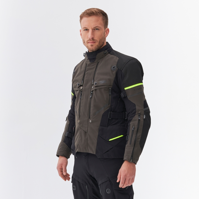 Motocyklová bunda Rebelhorn Range antracitovo-čierno-fluo žltá