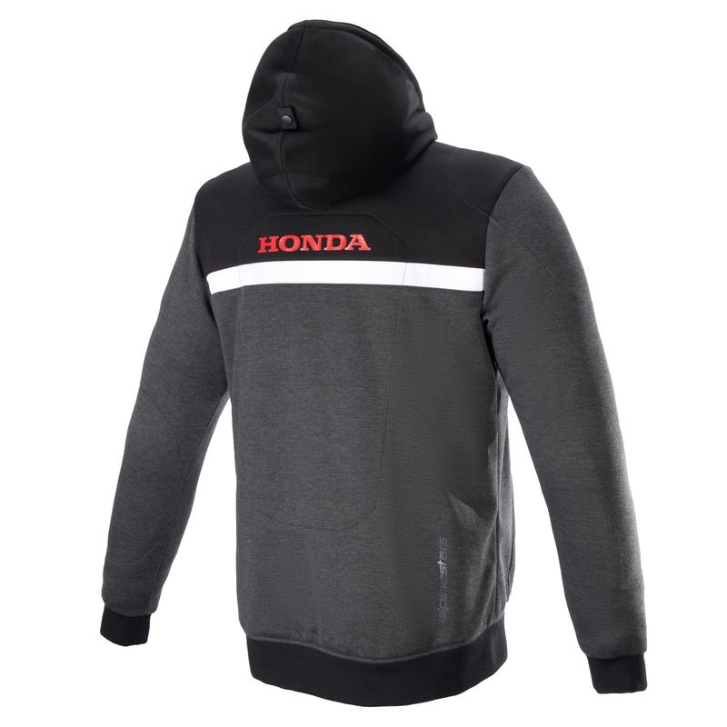 Mikina na motorku Alpinestars Chrome Street Hoodie Honda čierno-šedo-červená