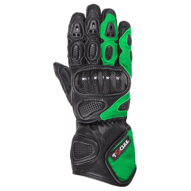 Rukavice na motorku Tschul 212 čierno-zelené výpredaj