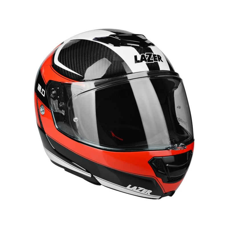 Prilba Lazer Monaco Evo - 2.0 Pure Carbon čierno-červeno-biela