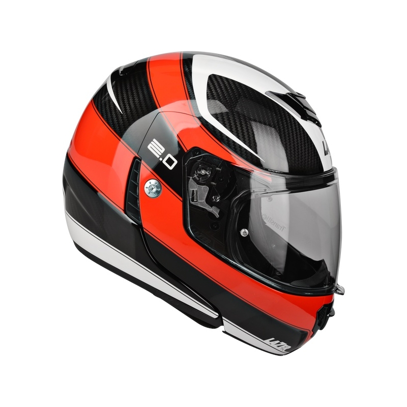Prilba Lazer Monaco Evo - 2.0 Pure Carbon čierno-červeno-biela