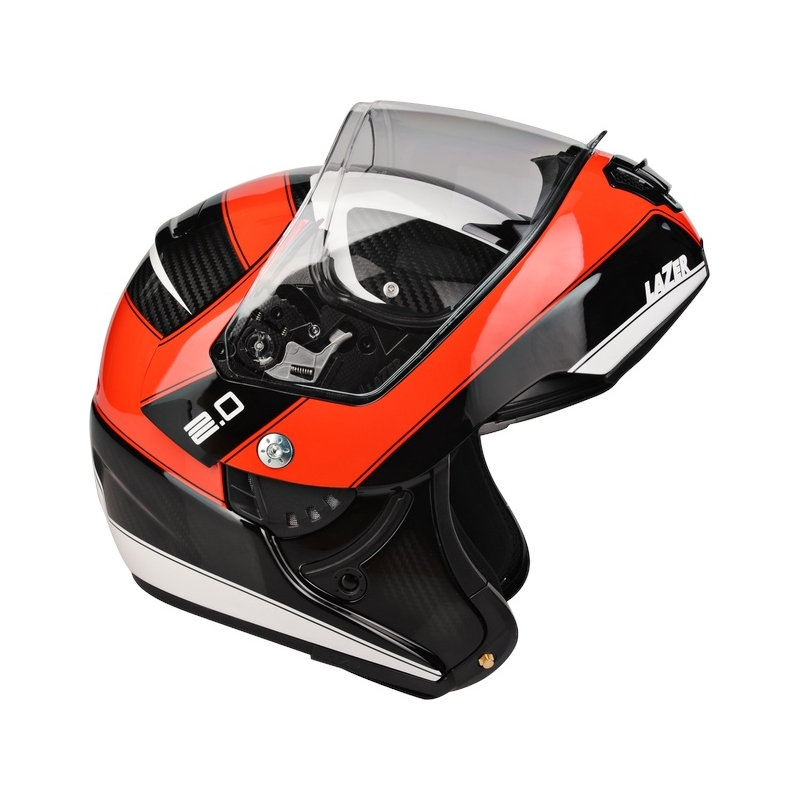 Prilba Lazer Monaco Evo - 2.0 Pure Carbon čierno-červeno-biela