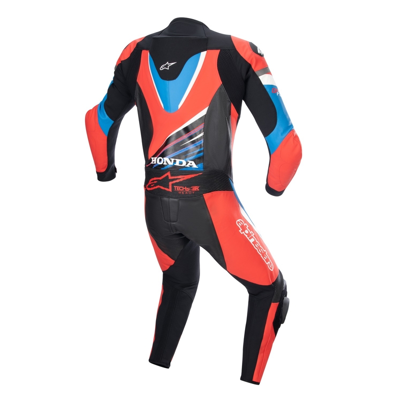 Kombinéza na motorku Alpinestars GP Force Honda čierno-červeno fluo-biela