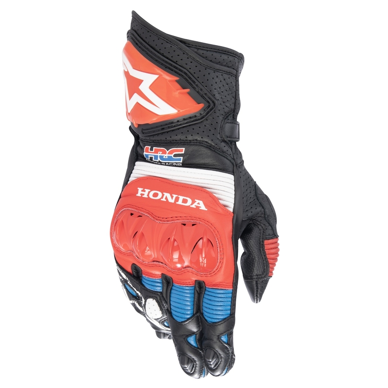 Rukavice na motorku Alpinestars GP PRO R 3 Honda čierno-červeno fluo-modro-biele