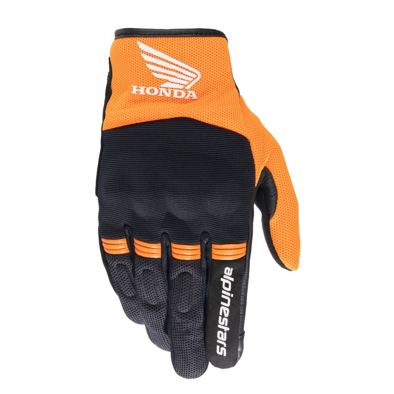 Rukavice na motorku Alpinestars Copper Honda čierno-oranžové