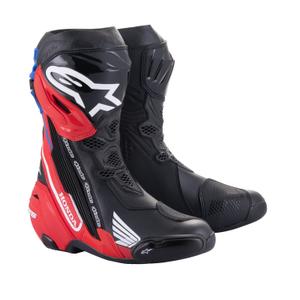 Topánky na motorku Alpinestars Supertech R Honda 2024 čierno-červeno fluo-modro-biele