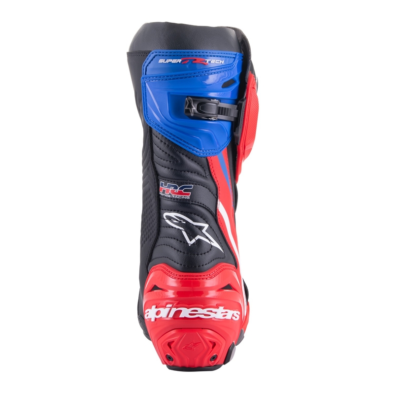 Topánky na motorku Alpinestars Supertech R Honda čierno-červeno fluo-modro-biele