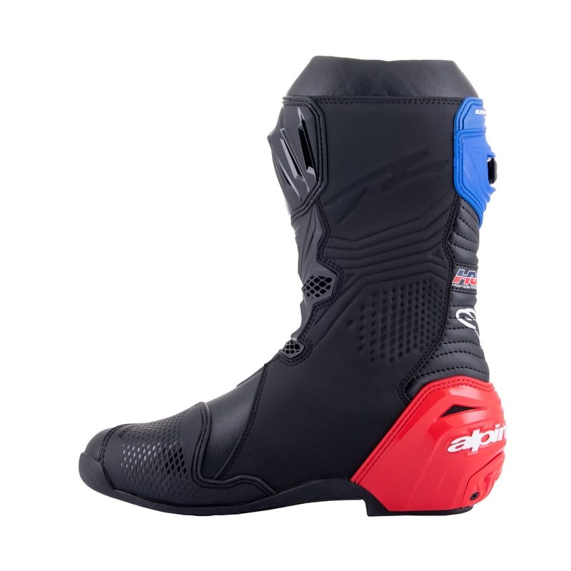 Topánky na motorku Alpinestars Supertech R Honda čierno-červeno fluo-modro-biele
