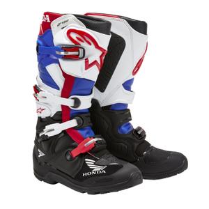 Topánky na motorku Alpinestars Tech 7 Enduro Drystar Honda kolekcia 2024 čierno-modro-bielo-červené