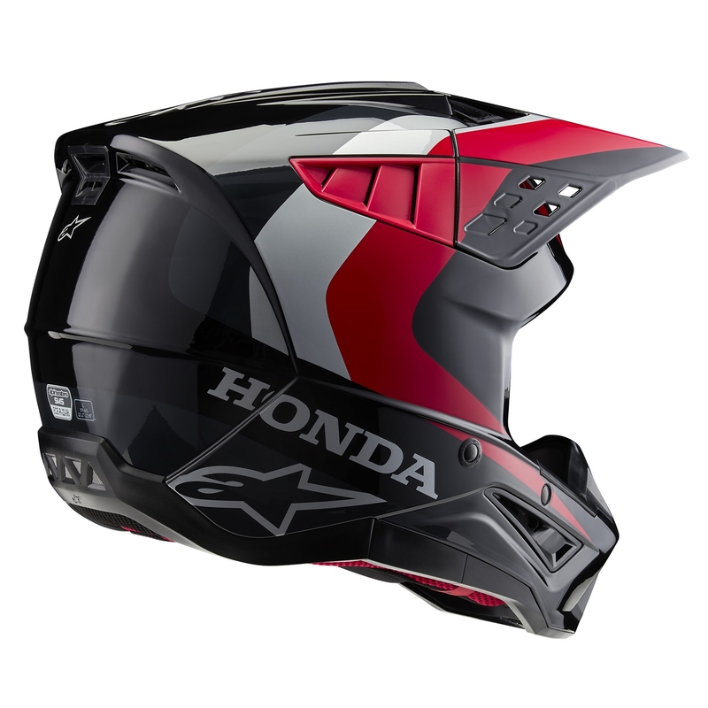 Motokrosová helma Alpinestars S-M5 Honda kolekcia čierno-červeno-šedá