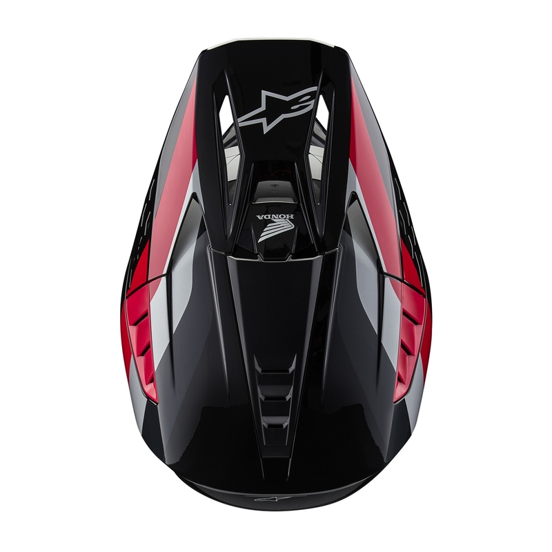 Motokrosová helma Alpinestars S-M5 Honda kolekcia čierno-červeno-šedá
