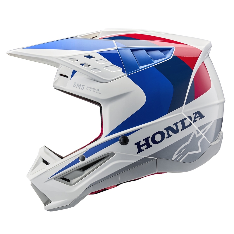Motokrosová prilba Alpinestars S-M5 Honda kolekcia bielo-modro-červená