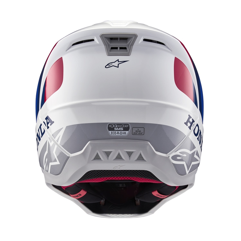 Motokrosová prilba Alpinestars S-M5 Honda kolekcia bielo-modro-červená