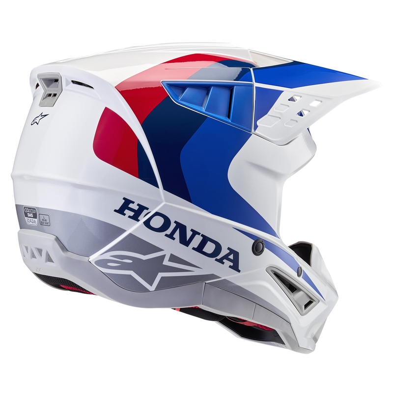 Motokrosová prilba Alpinestars S-M5 Honda kolekcia bielo-modro-červená