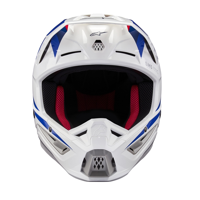 Motokrosová prilba Alpinestars S-M5 Honda kolekcia bielo-modro-červená