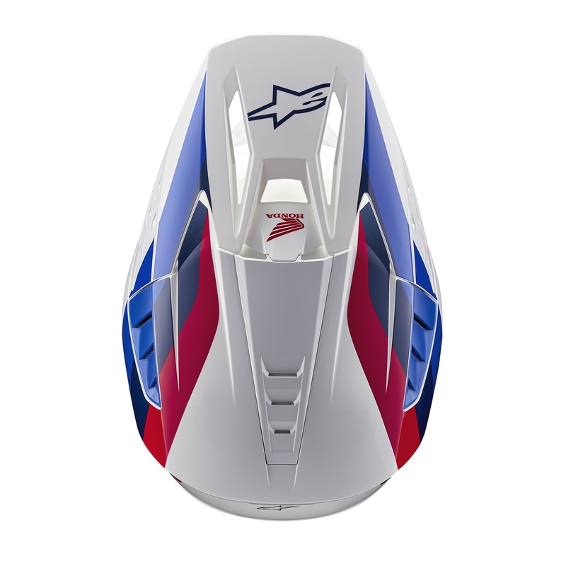 Motokrosová prilba Alpinestars S-M5 Honda kolekcia bielo-modro-červená