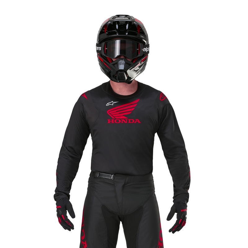 Motokrosový dres Alpinestars Racer Iconic Honda kolekcia čierno-červený