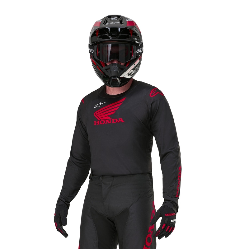 Motokrosový dres Alpinestars Racer Iconic Honda kolekcia čierno-červený