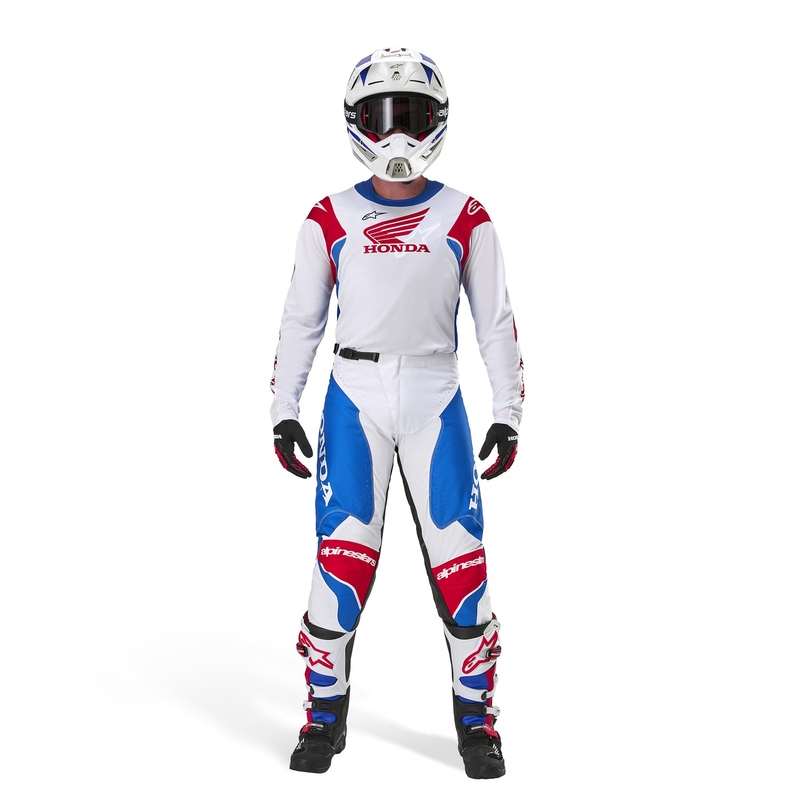 Motokrosový dres Alpinestars Racer Iconic Honda kolekcia bielo-modro-červeno-čierny