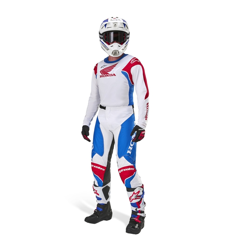 Motokrosový dres Alpinestars Racer Iconic Honda kolekcia bielo-modro-červeno-čierny