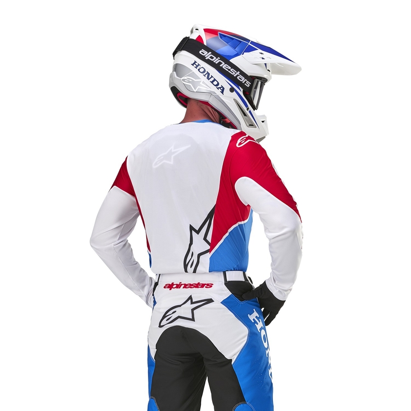 Motokrosový dres Alpinestars Racer Iconic Honda kolekcia bielo-modro-červeno-čierny