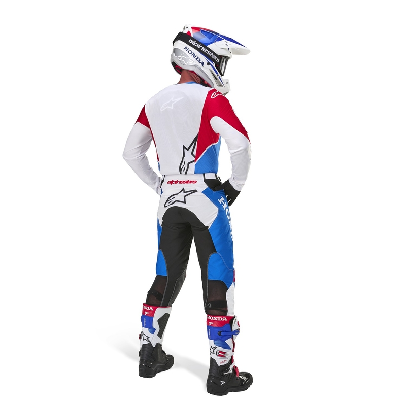 Motokrosový dres Alpinestars Racer Iconic Honda kolekcia bielo-modro-červeno-čierny