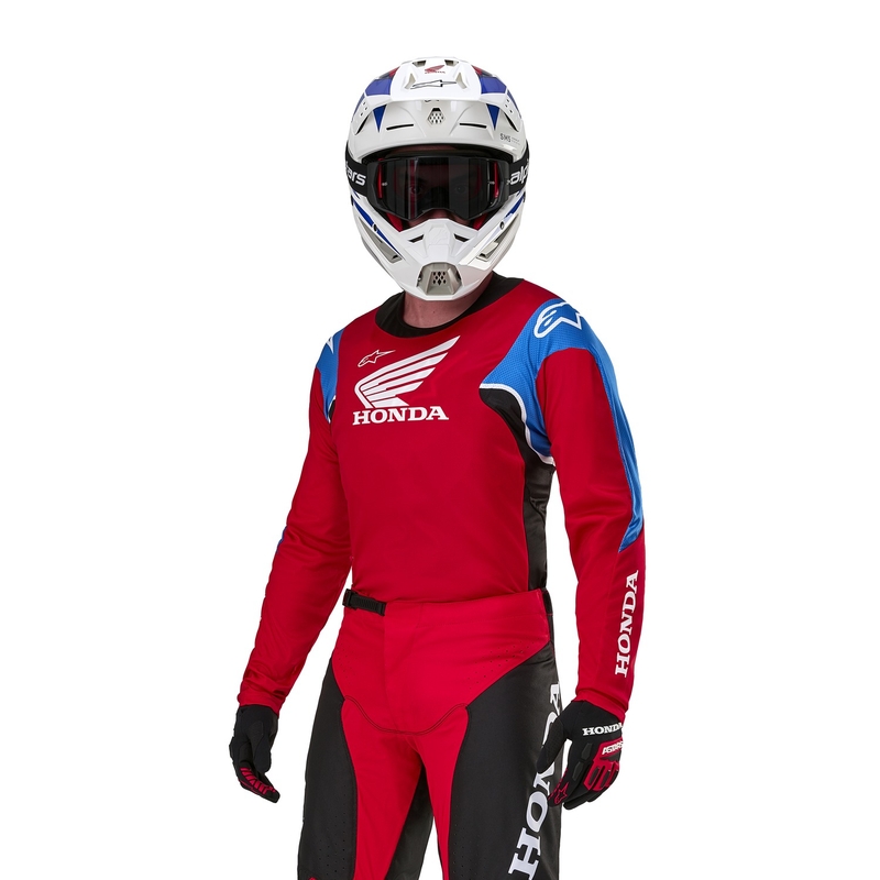 Motokrosový dres Alpinestars Racer Iconic Honda kolekcia červeno-čierno-modro-biely