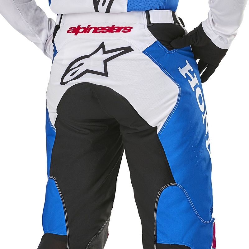 Motokrosové nohavice Alpinestars Racer Iconic Honda kolekcia bielo-modro-červeno-čierne