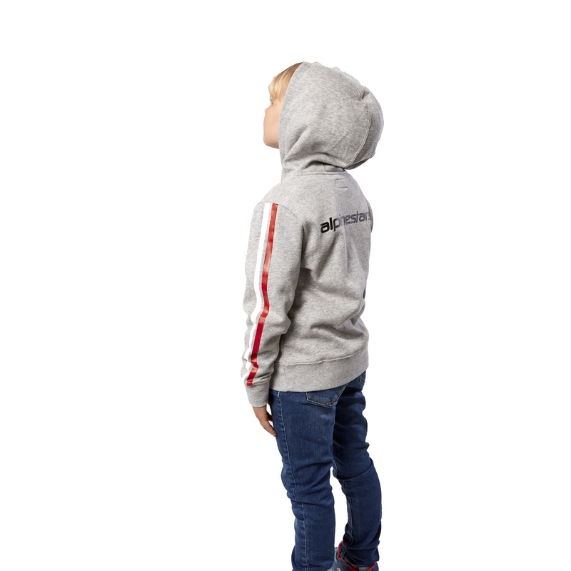 Detská mikina Alpinestars Kids Racey Hoodie šedo-červená