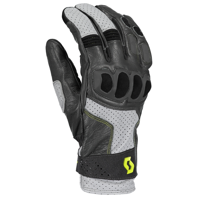Kožené moto rukavice SCOTT SPORT ADV šedo-zelené