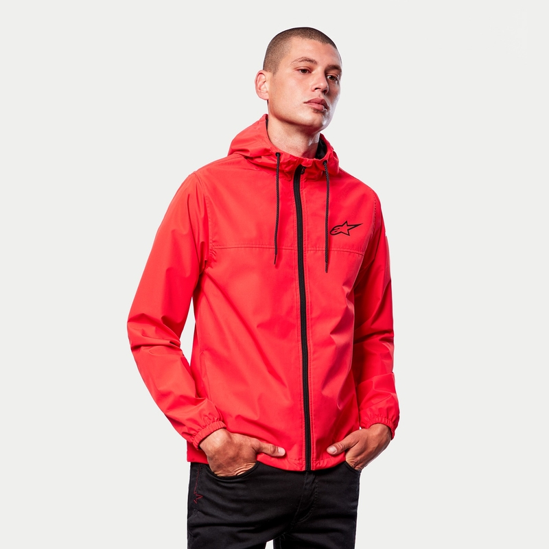 Bunda Alpinestars Treq Windbreaker červeno fluo-čierna