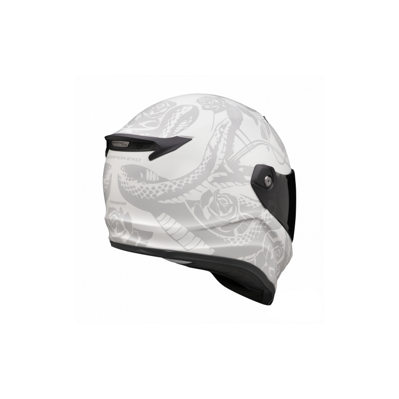 Integrálna motocyklová prilba Scorpion Covert FX Dragon matná šedo-strieborná