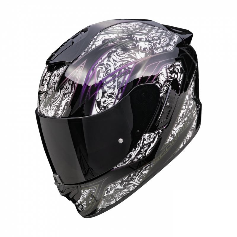 Integrálna helma na motorku Scorpion EXO-1400 EVO II Air Fantasy čierno-biela výpredaj