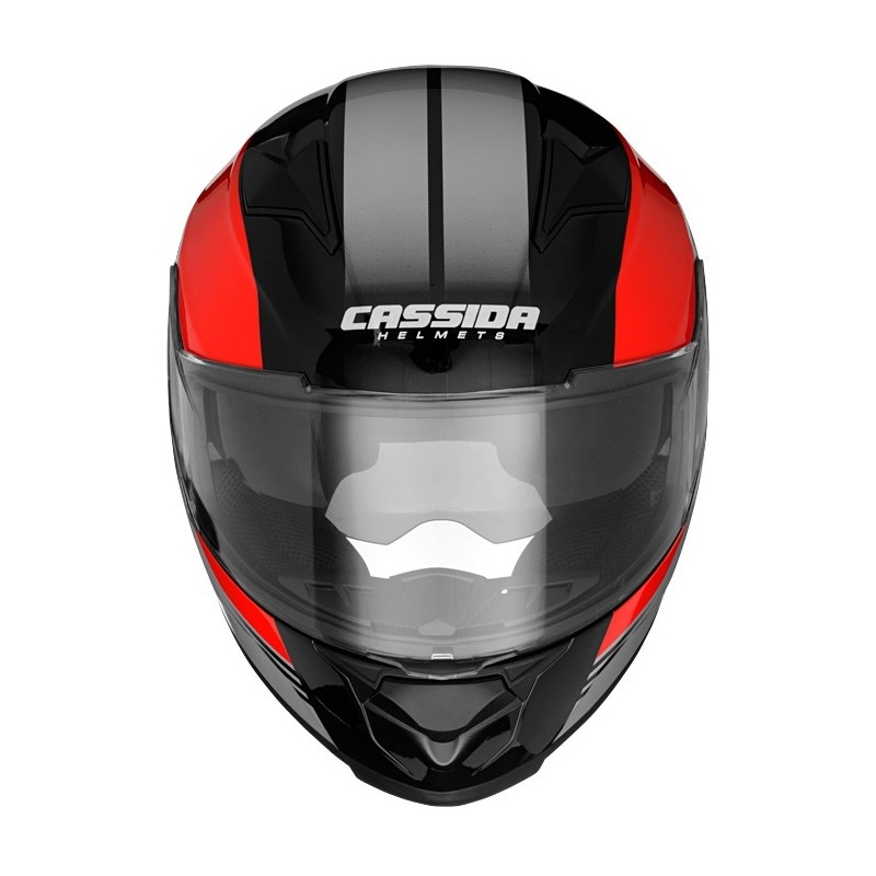 Prilba na motocykel Cassida Apex Jawa - červeno-čierno-šedá