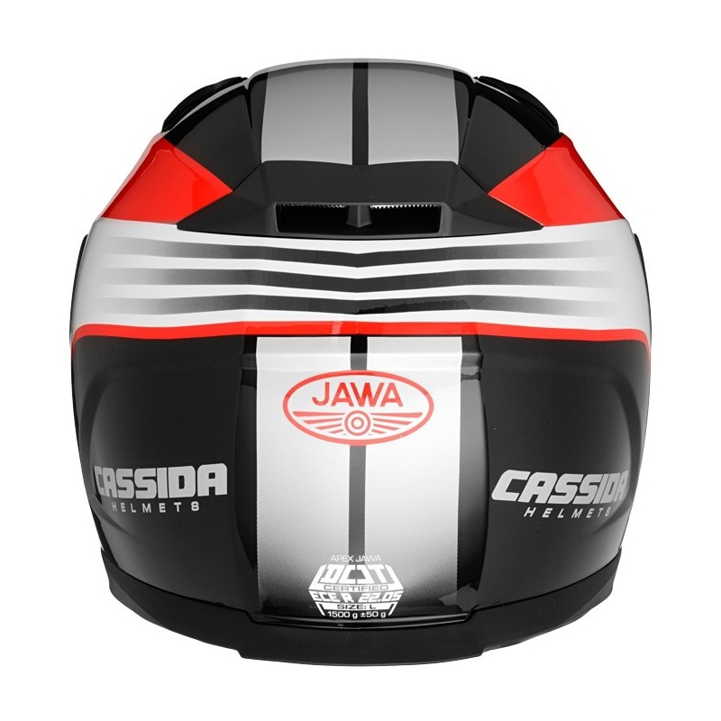 Prilba na motocykel Cassida Apex Jawa - červeno-čierno-šedá