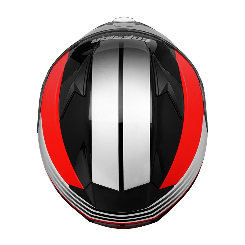 Prilba na motocykel Cassida Apex Jawa - červeno-čierno-šedá