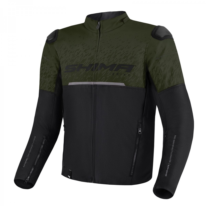 Bunda na motorku Shima Drift khaki-čierna