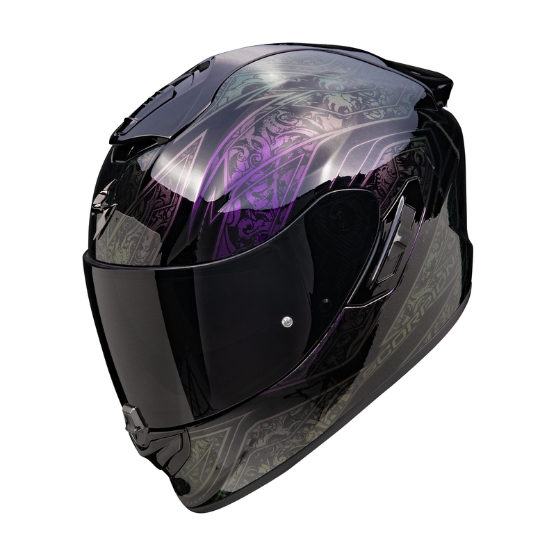 Integrálna helma na motorku Scorpion EXO-1400 EVO II Air Fantasy čierna-chameleón výpredaj