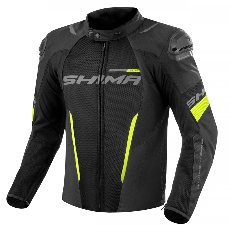 Bunda na motorku Shima Solid 2.0 Vent čierno-fluo žltá