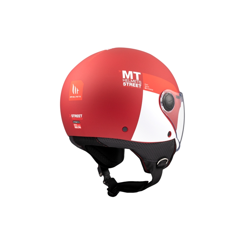 Otvorená prilba na motorku MT STREET INBOARD C5 matná červeno-biela