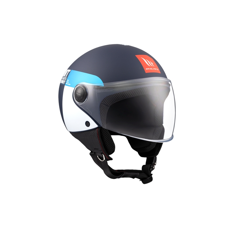 Otvorená prilba na motorku MT STREET INBOARD C7 matná modro-biela