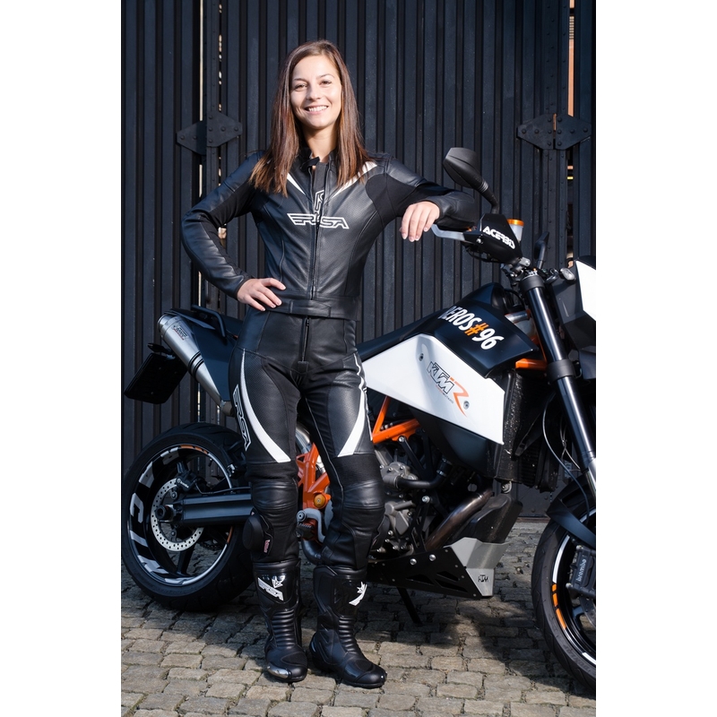 Dámske nohavice na motocykel RSA Destiny 2 čierno-biele výpredaj