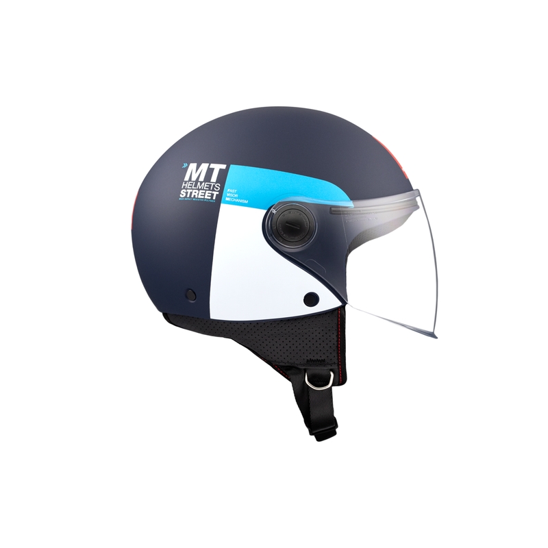 Otvorená prilba na motorku MT STREET INBOARD C7 matná modro-biela